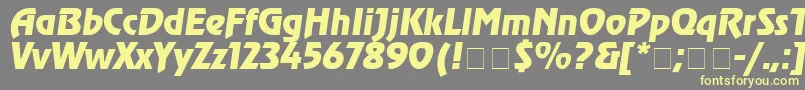 Revuei Font – Yellow Fonts on Gray Background