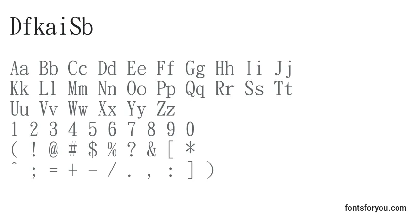 Schriftart DfkaiSb – Alphabet, Zahlen, spezielle Symbole