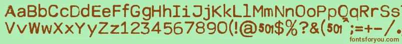 ModernTypewriter Font – Brown Fonts on Green Background