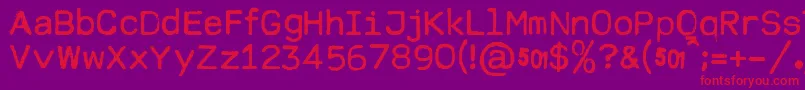 ModernTypewriter Font – Red Fonts on Purple Background