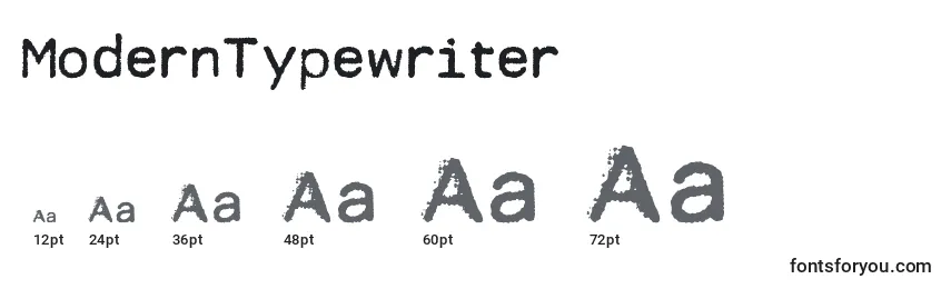 Размеры шрифта ModernTypewriter
