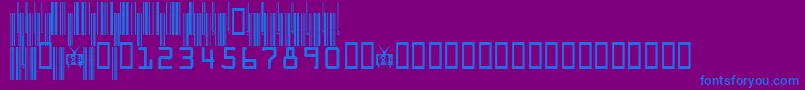 Fonte CodeXeroV3c – fontes azuis em um fundo violeta