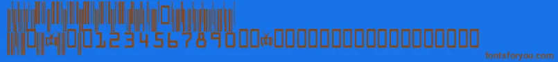 Fonte CodeXeroV3c – fontes marrons em um fundo azul