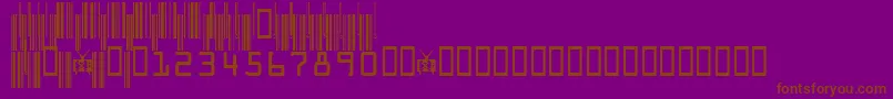 Czcionka CodeXeroV3c – brązowe czcionki na fioletowym tle