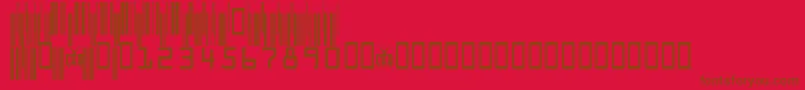 Czcionka CodeXeroV3c – brązowe czcionki na czerwonym tle