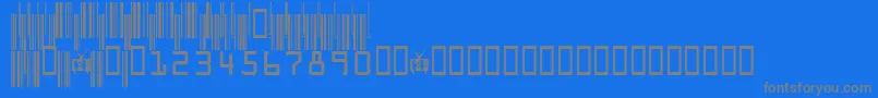 CodeXeroV3c-fontti – harmaat kirjasimet sinisellä taustalla