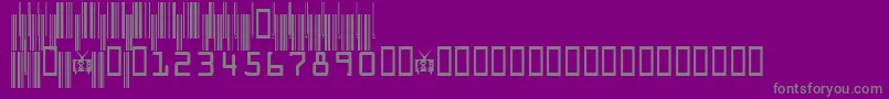 フォントCodeXeroV3c – 紫の背景に灰色の文字
