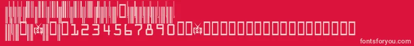 フォントCodeXeroV3c – 赤い背景にピンクのフォント