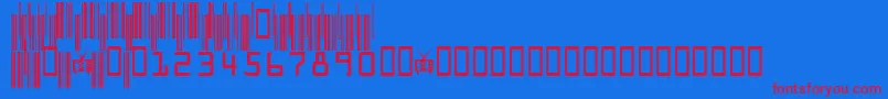 CodeXeroV3c Font – Red Fonts on Blue Background