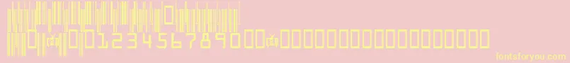 Fonte CodeXeroV3c – fontes amarelas em um fundo rosa