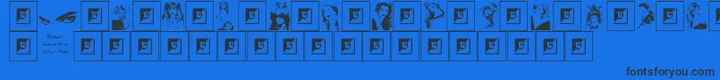 フォントPortrait – 黒い文字の青い背景