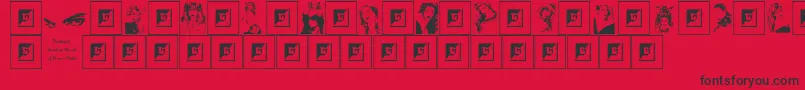 Portrait Font – Black Fonts on Red Background