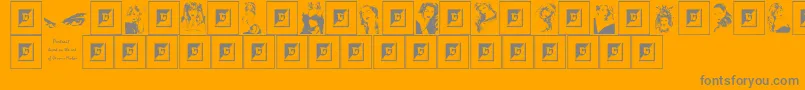 フォントPortrait – オレンジの背景に灰色の文字