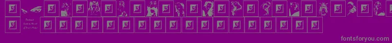 Portrait Font – Gray Fonts on Purple Background