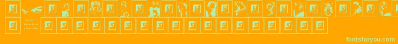 Portrait Font – Green Fonts on Orange Background