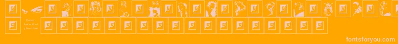Portrait Font – Pink Fonts on Orange Background