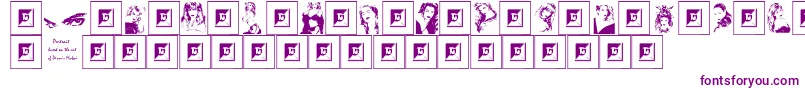 fuente Portrait – Fuentes Moradas Sobre Fondo Blanco