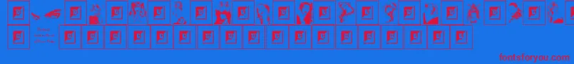 Portrait Font – Red Fonts on Blue Background