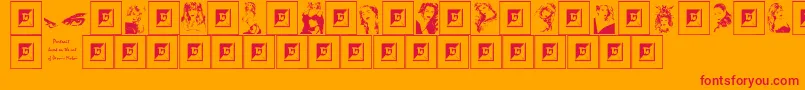 Portrait Font – Red Fonts on Orange Background