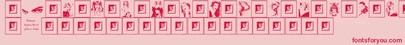 Portrait Font – Red Fonts on Pink Background
