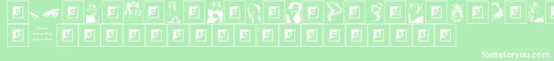 Portrait Font – White Fonts on Green Background