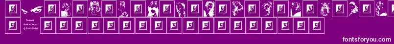 Portrait-fontti – valkoiset fontit violetilla taustalla