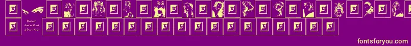 Portrait Font – Yellow Fonts on Purple Background