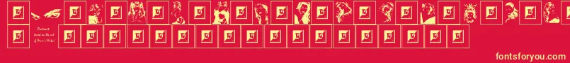 Portrait Font – Yellow Fonts on Red Background