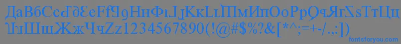 KremlinPremier Font – Blue Fonts on Gray Background