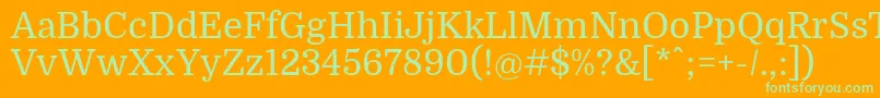 DomineRegular Font – Green Fonts on Orange Background