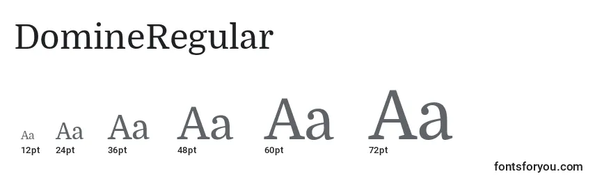 Размеры шрифта DomineRegular