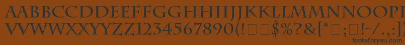 フォントCharlesworthBold – 黒い文字が茶色の背景にあります