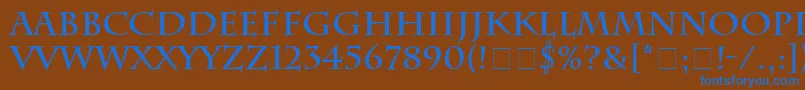 フォントCharlesworthBold – 茶色の背景に青い文字