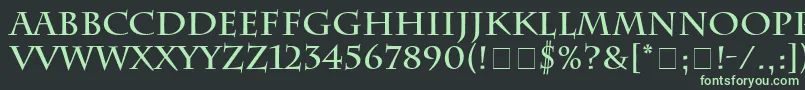 フォントCharlesworthBold – 黒い背景に緑の文字