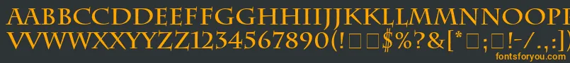 フォントCharlesworthBold – 黒い背景にオレンジの文字