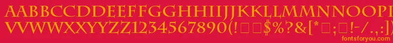 フォントCharlesworthBold – 赤い背景にオレンジの文字