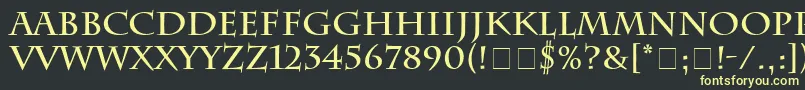 フォントCharlesworthBold – 黒い背景に黄色の文字