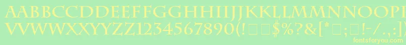 フォントCharlesworthBold – 黄色の文字が緑の背景にあります