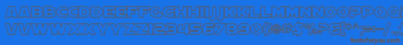 SfDistantGalaxyOutline Font – Brown Fonts on Blue Background