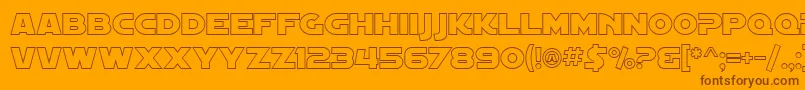 SfDistantGalaxyOutline Font – Brown Fonts on Orange Background