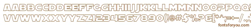 SfDistantGalaxyOutline-fontti – ruskeat fontit valkoisella taustalla