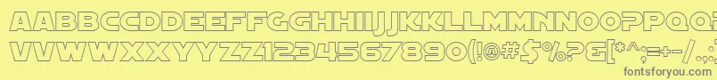 SfDistantGalaxyOutline Font – Gray Fonts on Yellow Background
