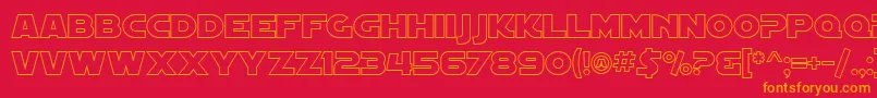 SfDistantGalaxyOutline Font – Orange Fonts on Red Background