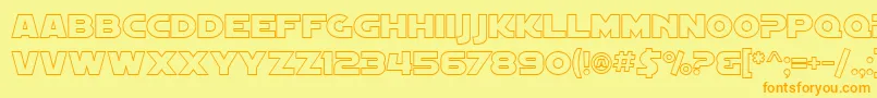 SfDistantGalaxyOutline Font – Orange Fonts on Yellow Background