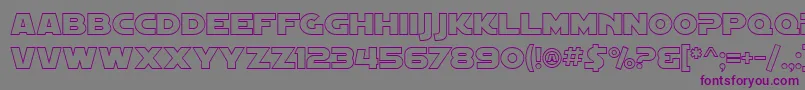 フォントSfDistantGalaxyOutline – 紫色のフォント、灰色の背景