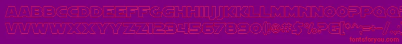 SfDistantGalaxyOutline Font – Red Fonts on Purple Background