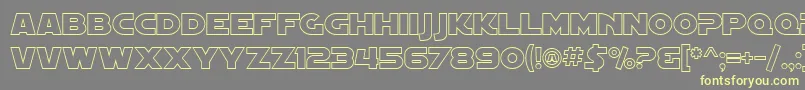 SfDistantGalaxyOutline Font – Yellow Fonts on Gray Background