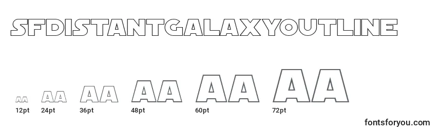 Размеры шрифта SfDistantGalaxyOutline