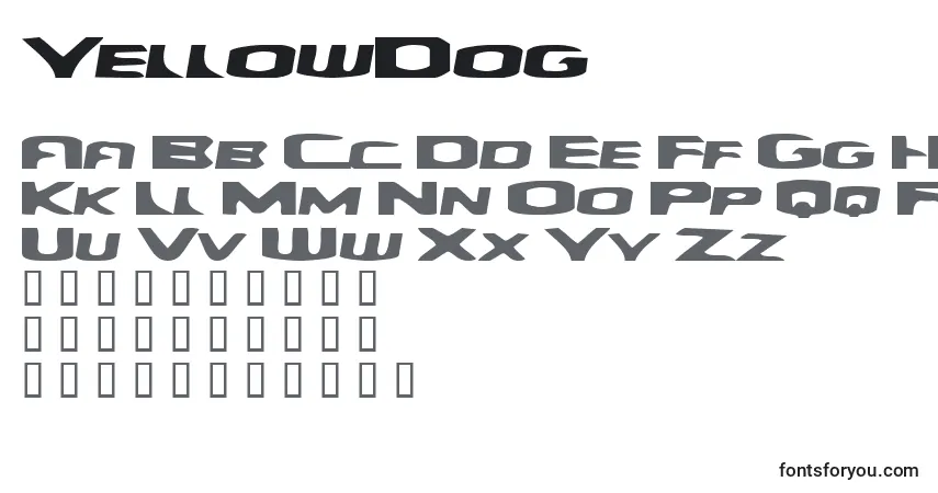 YellowDog Font – alphabet, numbers, special characters