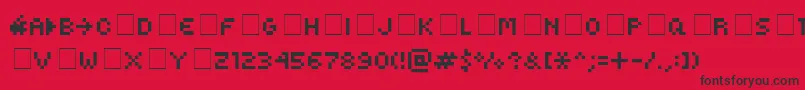 KovenskySmall Font – Black Fonts on Red Background